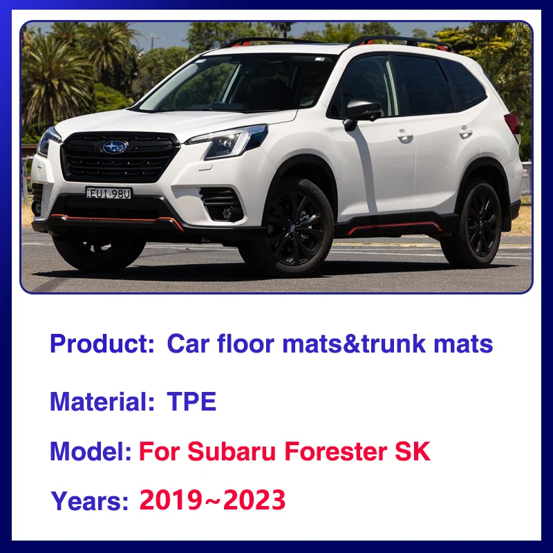 Car Floor Mat For Subaru Forester SK 2019~2023 TPE Waterproof Leather Rug Mud Carpet Foot Pad Full Tappeto Auto Accessories