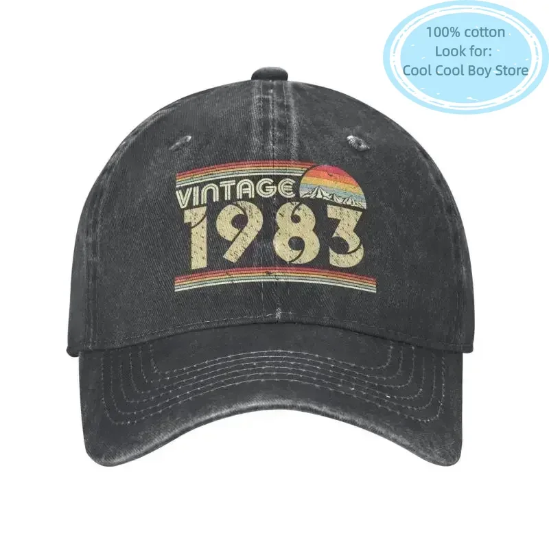 

Classic Unisex Cotton Classic Vintage 1983 Baseball Cap Adult 40th 40 Years Old Birthday Gift Adjustable Dad Hat for Men Women