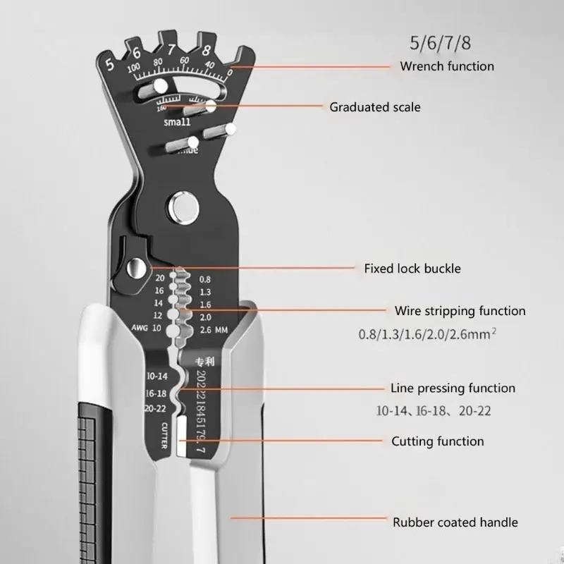 E21B Cable Crimping Tool Wire Stripper Automatic Cable Crimping Cutter Multipurpose