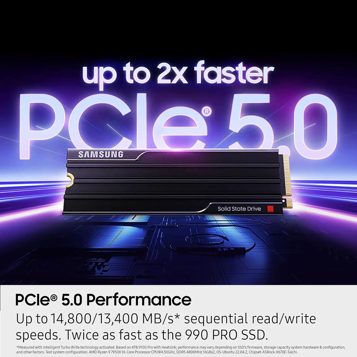 Samsung 9100 PRO ヒートシンク付き - 1TB/2TB/4TB PCIe 5.0x4、NVMe 