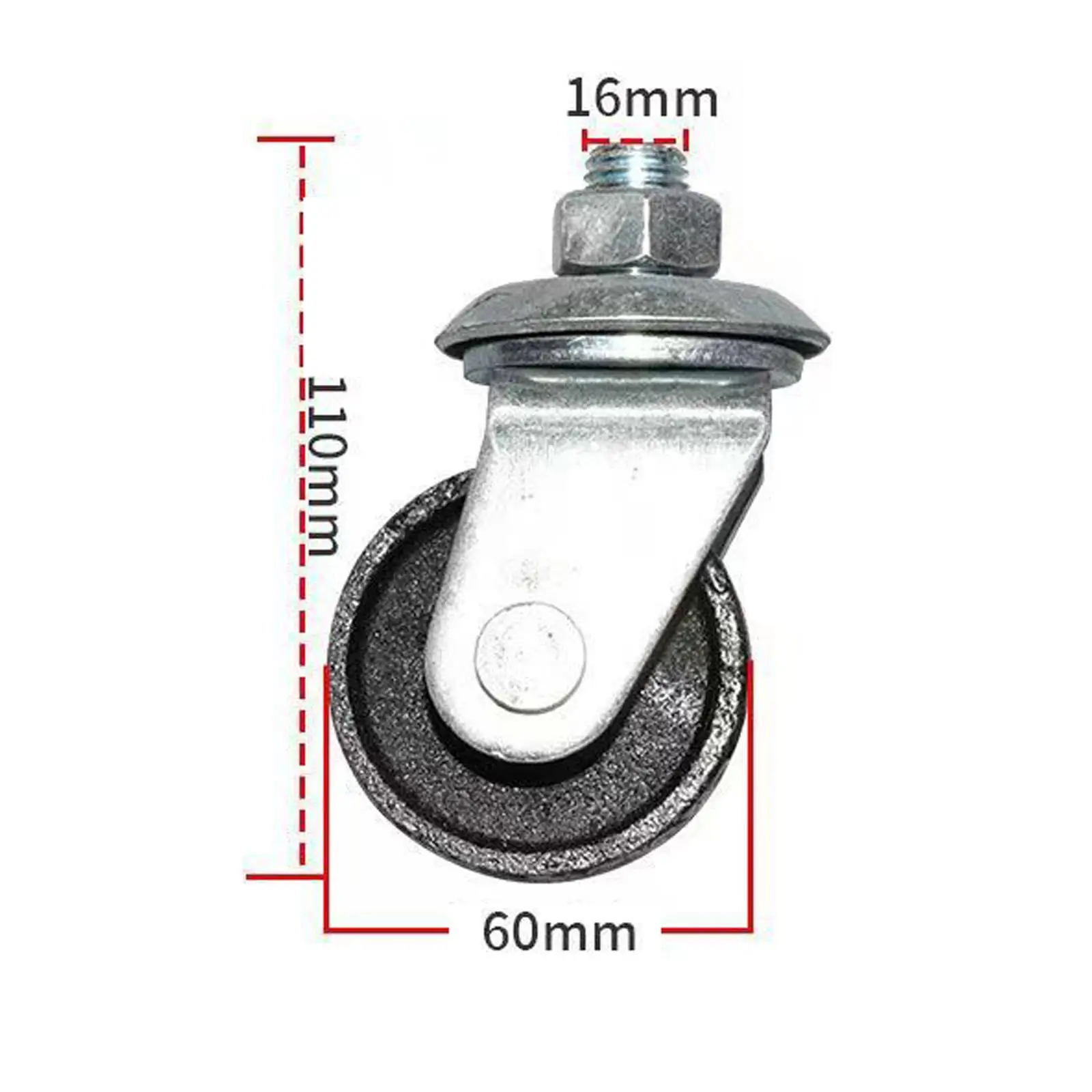 Generic Floor Jack Casters Metal Trailer Caster Wheel Spare Parts Horizontal Jack Casters Accessory for 4 Ton Floor Jack