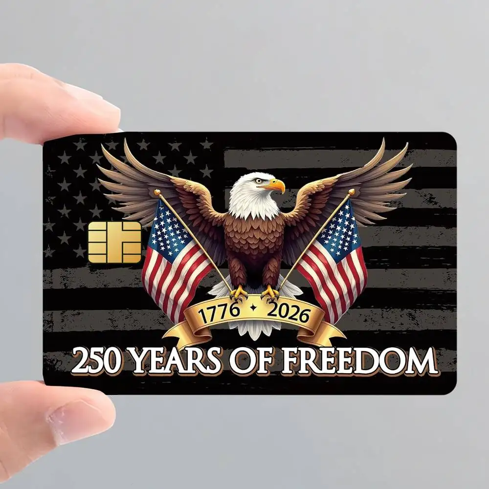 Autocollants pour cartes bancaires USA 250e anniversaire de la Liberté, film protecteur imperméable, cadeau surprise