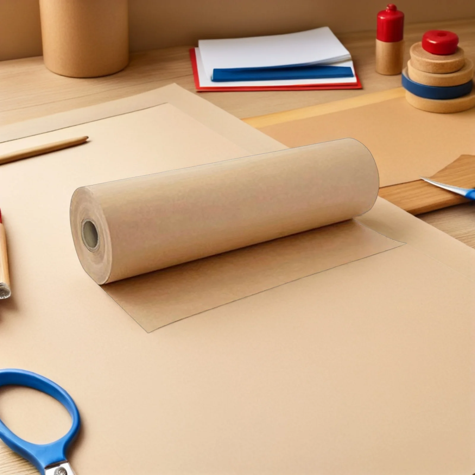

Brown Kraft Paper Roll Gift Wrapping Material Butcher Paper for Artistic Sketching Oil Acrylic Pastel Paints Gift Wrapping