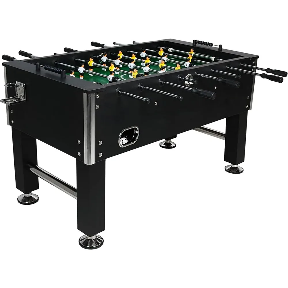 55-Inch Foosball Table - Chrome Plated Steel Rods - 2 Durable Drink Holders - 4 Sturdy Leg Levelers