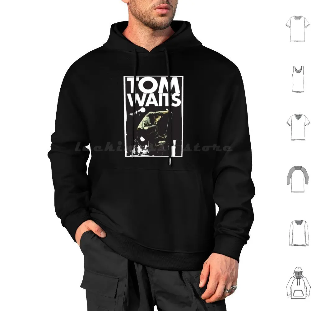 Tom Waits Retro Hoodies Long Sleeve Tom Waits Retro Tom Waits Folk Folk Singer Guitar Player Jazz Singer Jazz Style