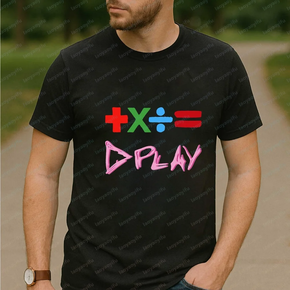 Ed Sheeran Mathematics Tour Artwork Featuring Colorful Equation Icons - Comfortable Short-Sleeved T-Shirt for Men and Women