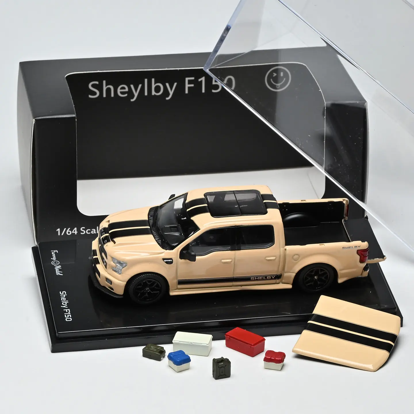 In stock 1:64 F150 with openable cover Decode alloy car model collection, boy toy, children's holiday birthday gift
