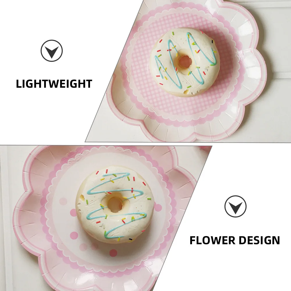 

8Pcs Disposable Party Plates Flower Design Paper Dinner Tableware Home Family Birthday Wedding Supplies Disposable Party Plates