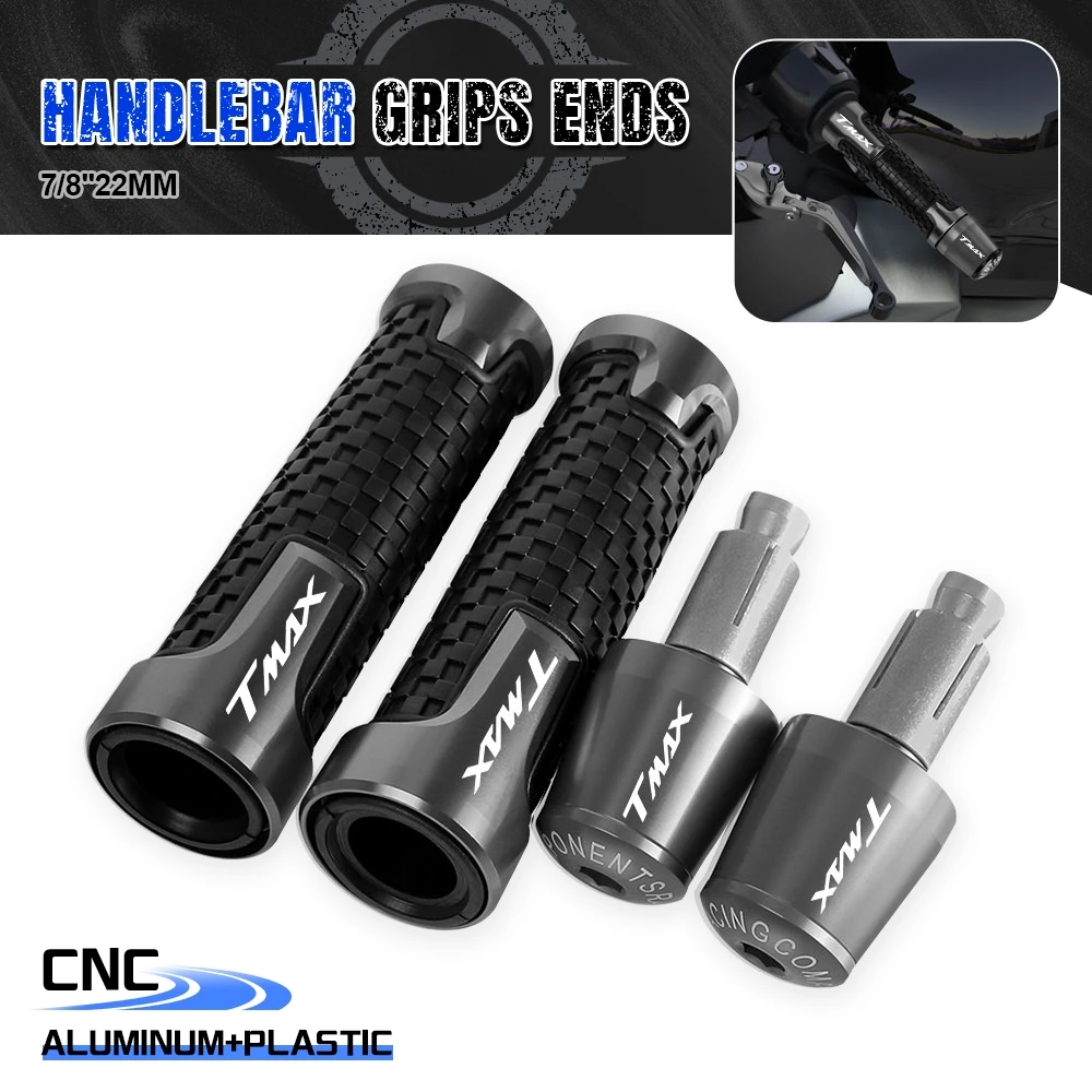 

FOR YAMAHA TMAX 500/530/560 TMAX500 TMAX530 TMAX560 CNC Motorcycle Accessories 7/8" 22mm Handlebar Hand Grips Handle Bar End Cap