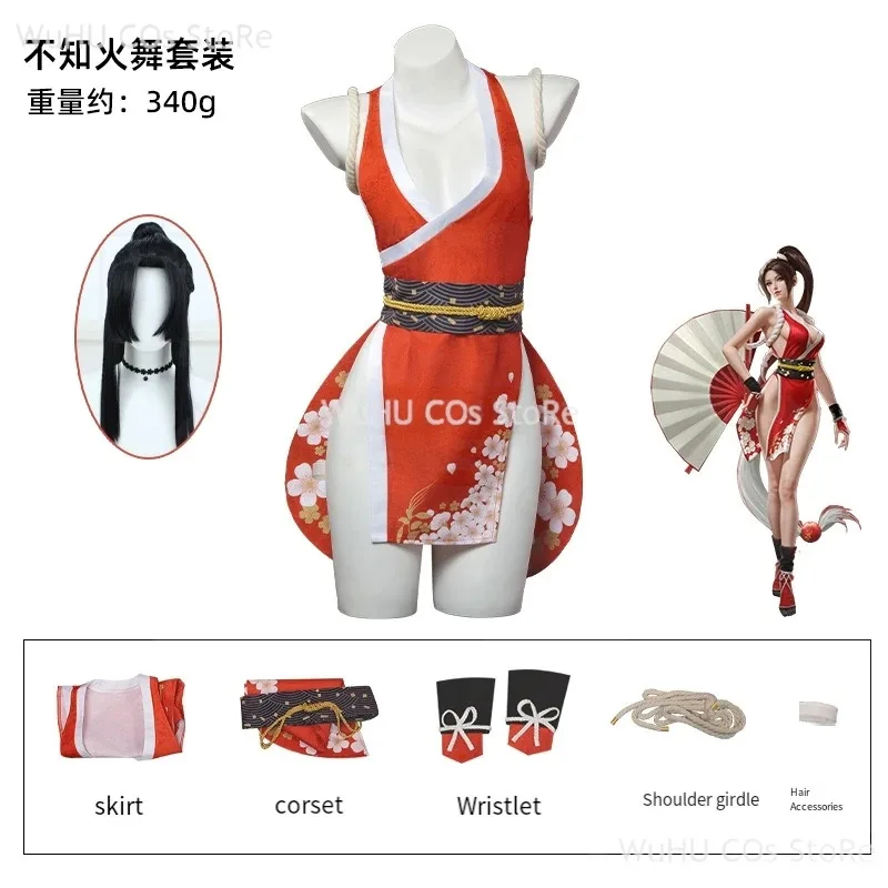 Mai Shiranui juego de fantasía fantasía Mortal Kombat Cosplay mujeres adultas disfraz de juego de rol de Halloween ropa; 3, k8't,
