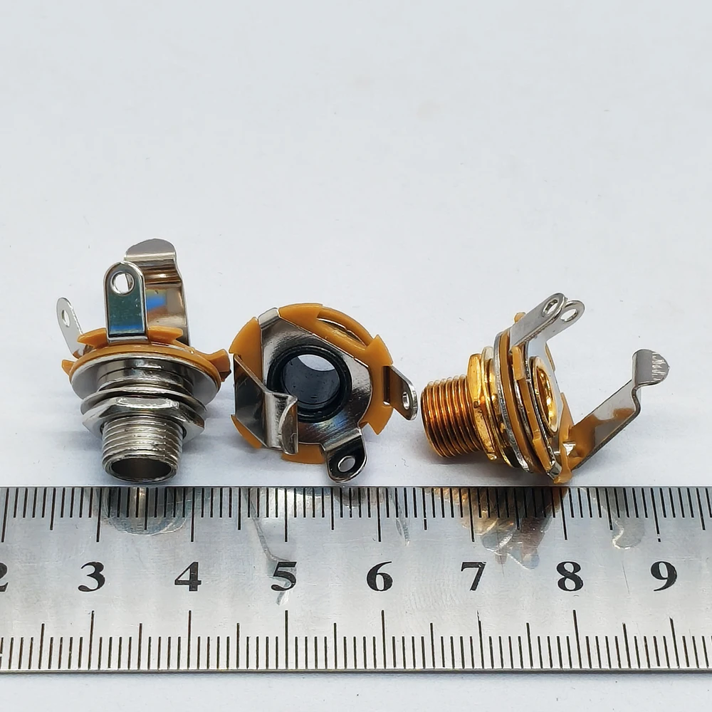 1 Stück 6,35mm 1/4 Zoll Audio-Klinkenstecker Musikinstrument-Zubehör Silber Schwarz Gold Mehrfarbig Optional – Detail 6