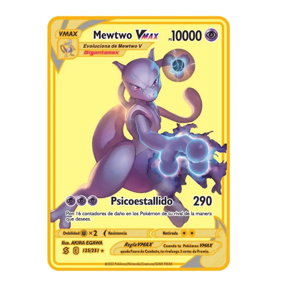 147820 Points High  Charizard Mewtwo Gold Pokemon Metal Cards Vmax GX V Collection Cards