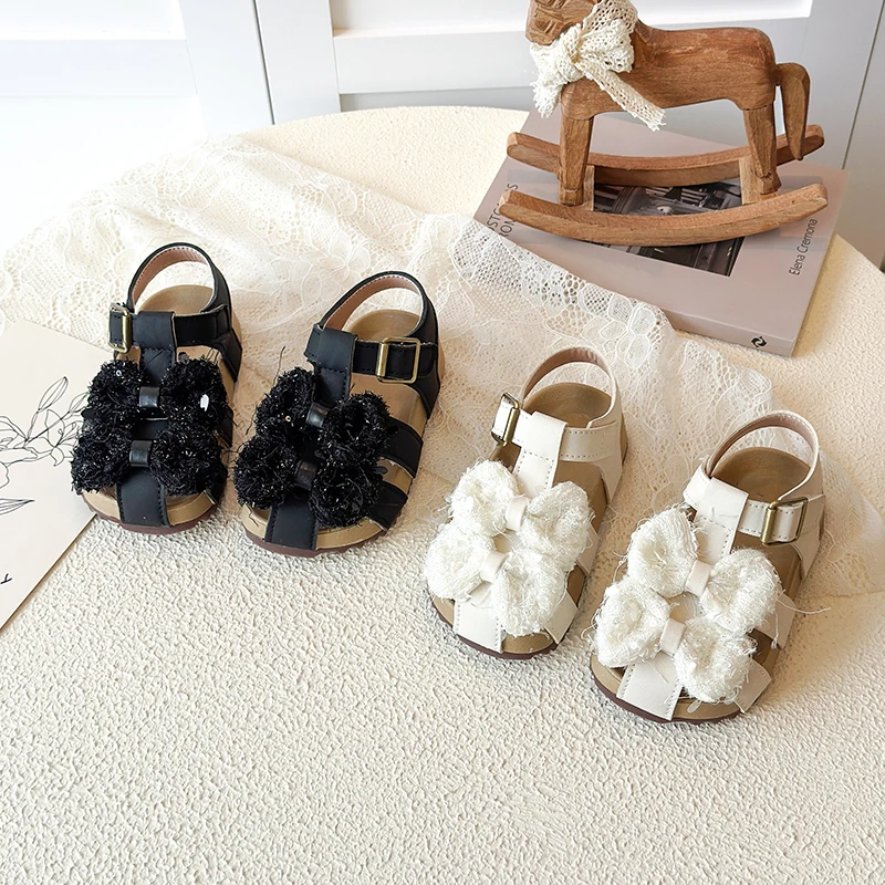 

Summer Baby Girls Sandals Children Beach Sandals Bow Princess Shoe Comfortable Non Slip Soft Sole Kids Toddler Shoes Size 22-26