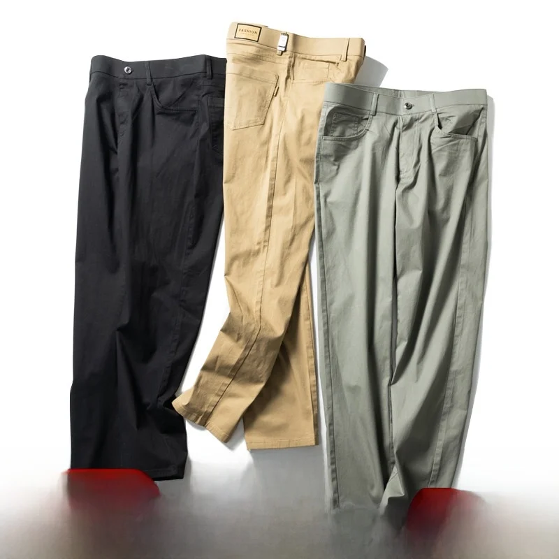 

Comfortable Breathable Men's Casual Pants Spring Summer Straight Leg Lightweight Long Trousers Faionable Urban Sle