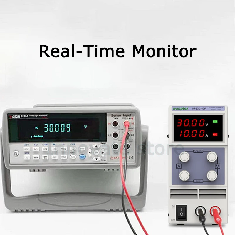 Zasilanie prądem stałym WANPTEK KPS3010DF 300W Mini zasilacz 4-cyfrowy wyświetlacz precyzyjny regulowany do wykrywania telefonu komórkowego w notebooku