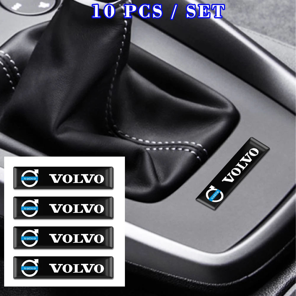 10/20Pcs Car Accessories 3D Epoxy Resin Emblem Car Interior Stickers For Volvo XC90 XC60 C30 T6 S60 C70 XC40 V40 XC70 V70 V60