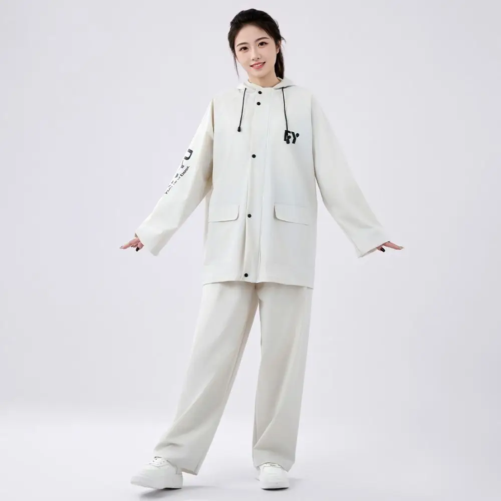 

With Reflective Strips Raincoat Rain Pants Suit Waterproof Soft Motorcycle Rain Jackets Professional Split Design Rainwear