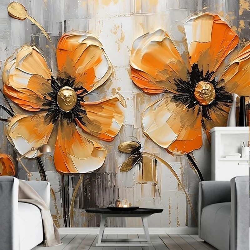 MU7138 Aangepaste foto muurschildering olie geschilderd graffiti kunst roos bloem schilderij behang home decor wandbekleding achtergrond 3D