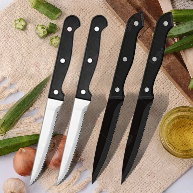 Stainless Steel Kitchen Chef Knife Set Sharp Serrated Steak Cleaver Restaurant Cutlery Dinner Knife Western-style Fruit Peeler