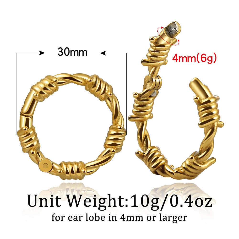 Casvort 2PCS Ohr Gewichte Kleiderbügel Bahre Expander 316 Edelstahl Neue Ankunft Seil Knoten Piercing Körper Schmuck Frauen Männer – Detail 6