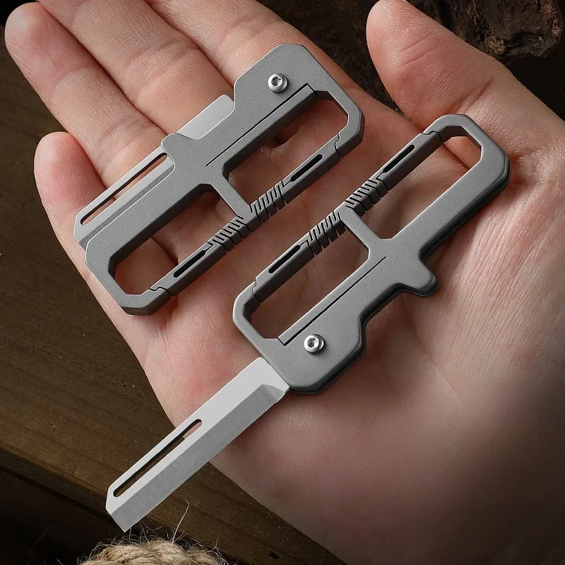 

Titanium Alloy Small Knife Multifunctional Mini EDC Tool Knifes Portable Unboxing Small Folding Knife Portable Express Knifes