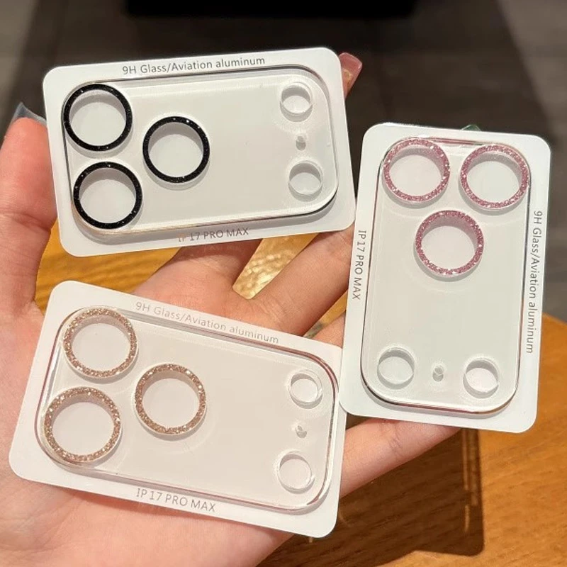 2025 New Glitter Camera Protector Film For IPhone 17 Pro Max 17 Pro 17 Air 9H HD Clear Lens Protector Glass Back Lens Full Cover