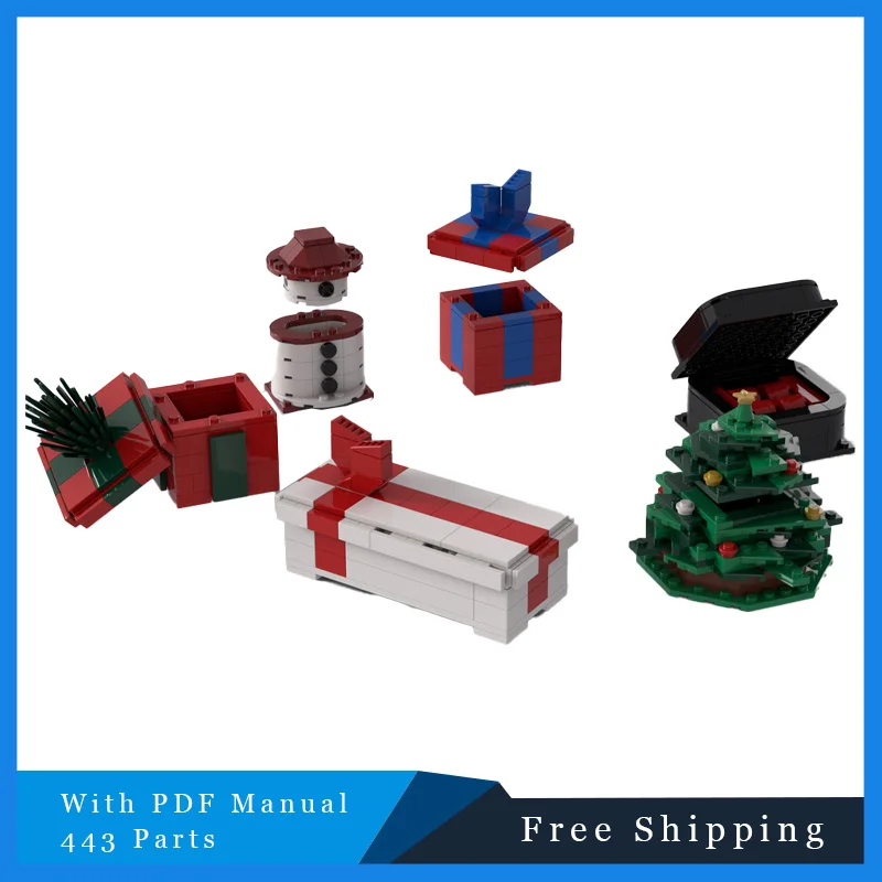 443 pezzi Decorazioni natalizie Tecnologia modulare MOC Popolare Building Block Modello in mattoni Fai da te Set di giocattoli per bambini per adulti Regalo di compleanno