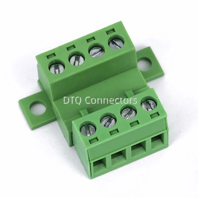1Sets solderless docking type 2EDGRKC 5.08MM screw terminal block connector PCB plug-in type 2edg type green terminal block
