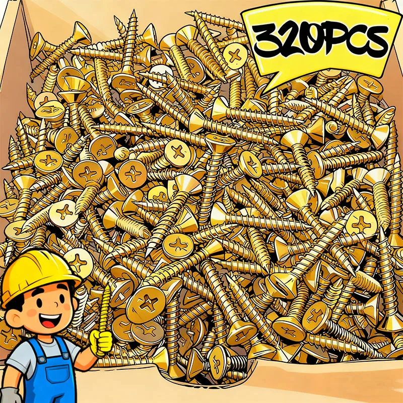 

320/160 шт. набор саморезов по дереву M4 винты с потайной головкой для DIY деревообработки ремонтные проекты сверлильные винты крепеж