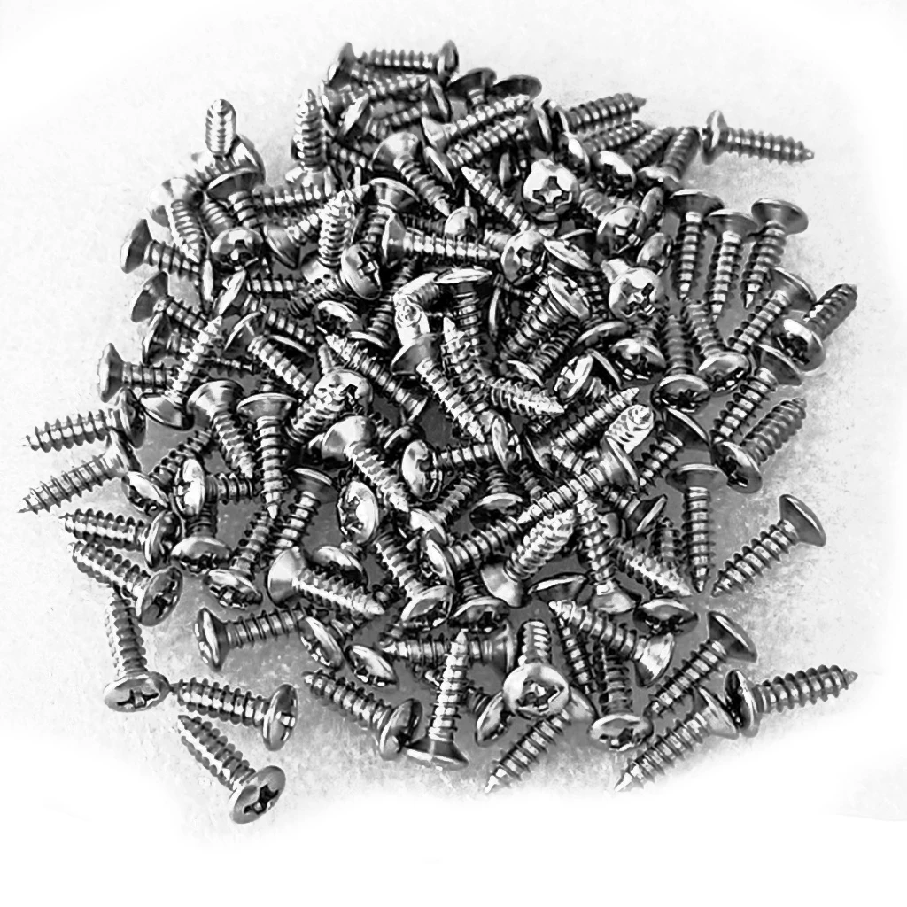 LOOK 50/100/500/1000 PCS Silver Pickguard Mounting Screws for Electric Bass Guitar Pickguard Accessories Parts 12mm* 3mm