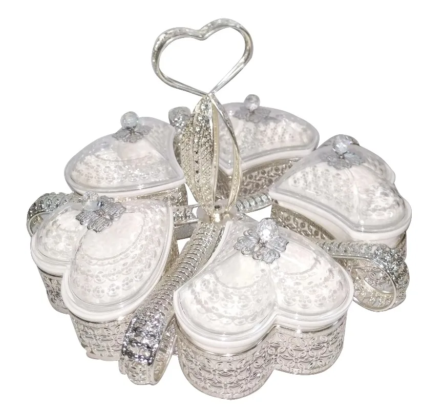 2024 Metal Decorative Heart Fruit Plate and Candy Plate