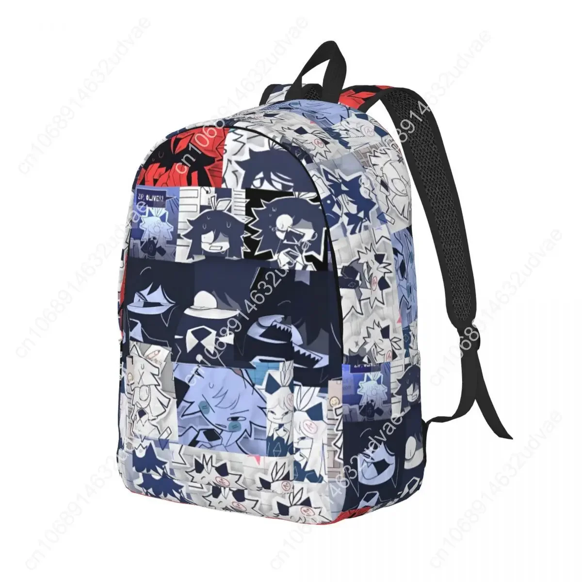 Claire Oliver Miss Circle Cartoon Backpack with Pocket High School Work Fundamental Paper Education Daypack College Shoulder Bag