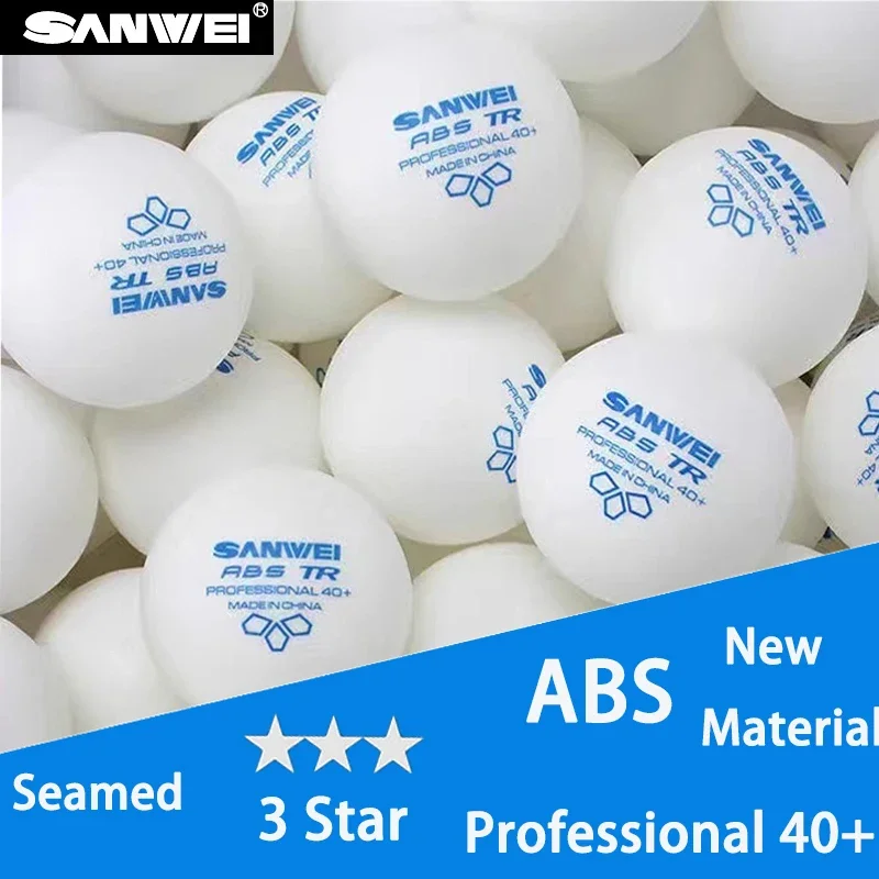 

50Pcs Table Tennis Balls SANWEI TR 3-Star White New ABS Plastic Material 40+ Professional Ping Pong Ball for Club Training Balls