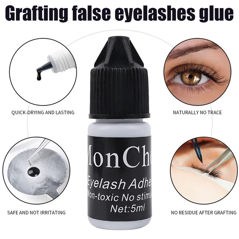 5/10ml Graft Eyelash Glue Quickily Drying Waterproof Lasting No Smell No Irritant Black Eyelashes Extension Glue Makeup Tools