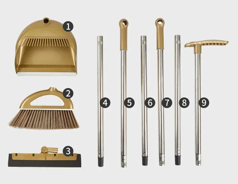 Magic Besen und Kunststoff-Kehrschaufel-Set, Reinigungswerkzeuge, Kehrmaschine, Wischer für Böden, Wohnaccessoires, Kehrstaubbürste, multifunktional – Detail 14