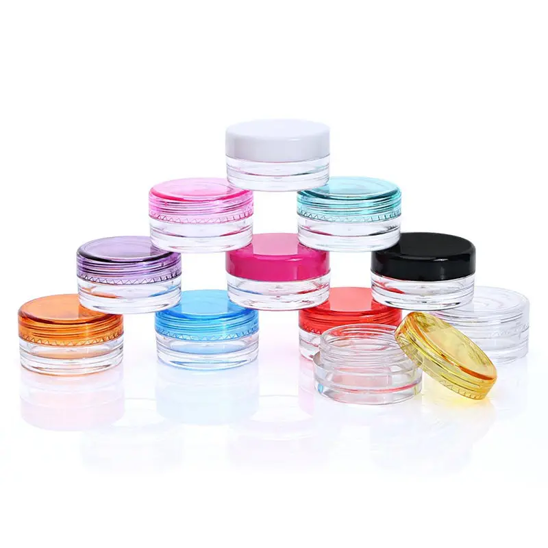 2G3G/5G/10g round plastic bottle pot jar tin eye serum sample cream art nail eye shadow gel powder skin care cosmetic packing