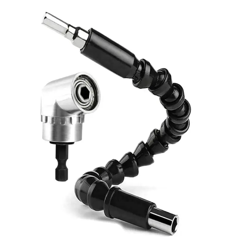 A21Q -105 Degree Right Angle Drill Adapter Flexible Shaft Extension 105 Degrees 1/4 Inch Extension Hex Drill Bit