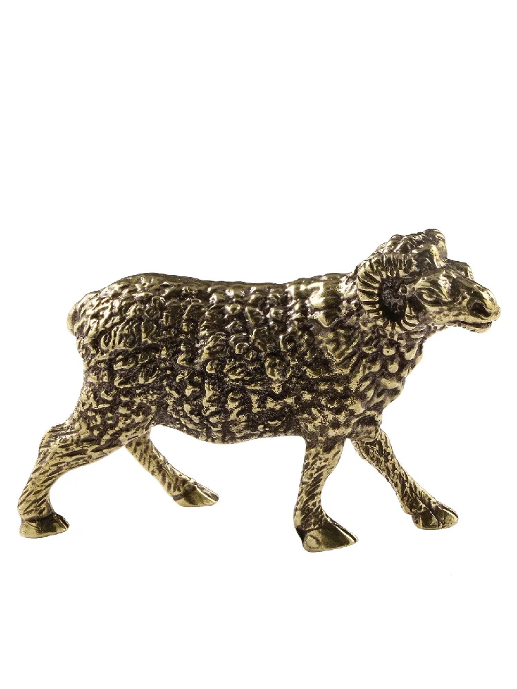 Solid Brass Sheep Figurine Small Statue Home Ornament Figurines Collectibles