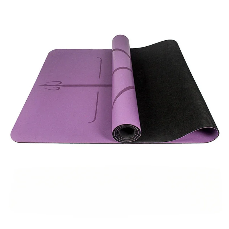 PU Rubber Yoga Mat Natural Rubber Non-slip Body Position Line Fitness Mat Thickened Yoga Mat 183 * 68 * 0.45cm