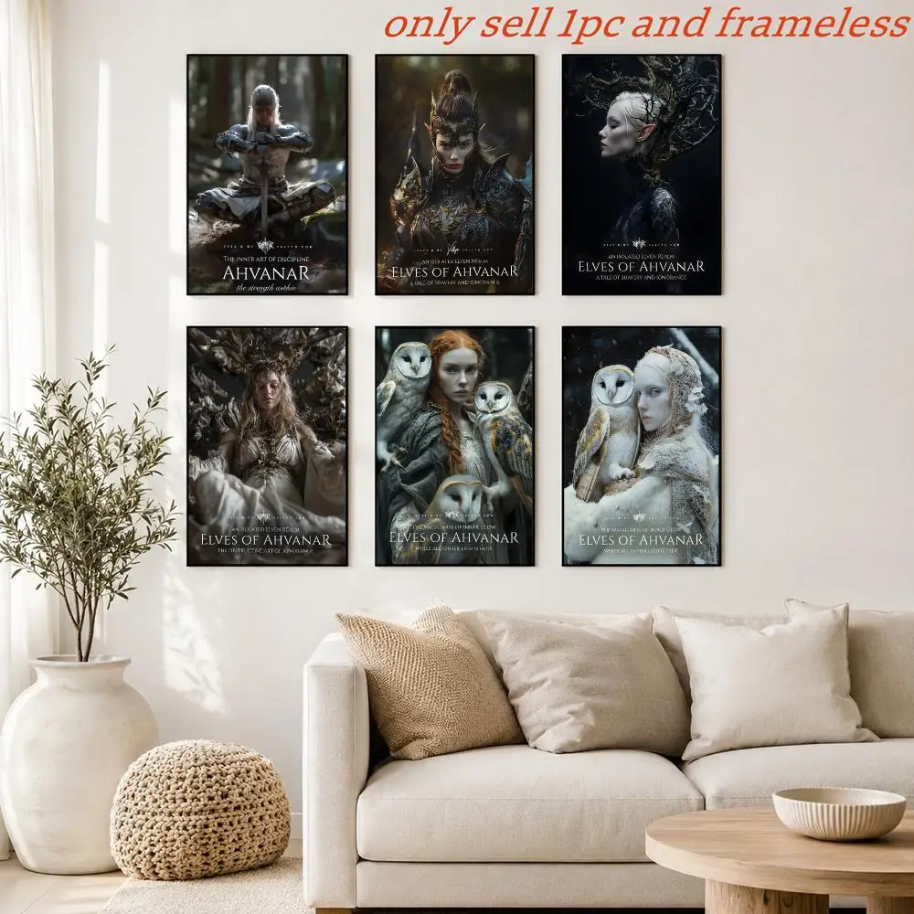 Elven Realm of Ahvanar Poster Prints Cover Painting Wall Art Picture Living Room Home Decor