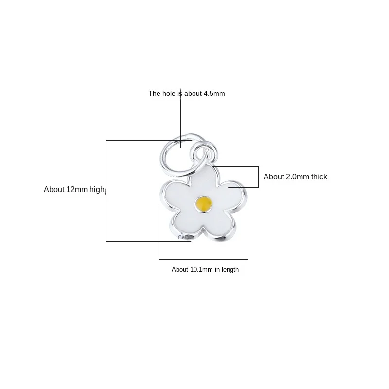 925 sterling silver white Daisy pendant handmade DIY bracelet necklace jewelry accessories for women