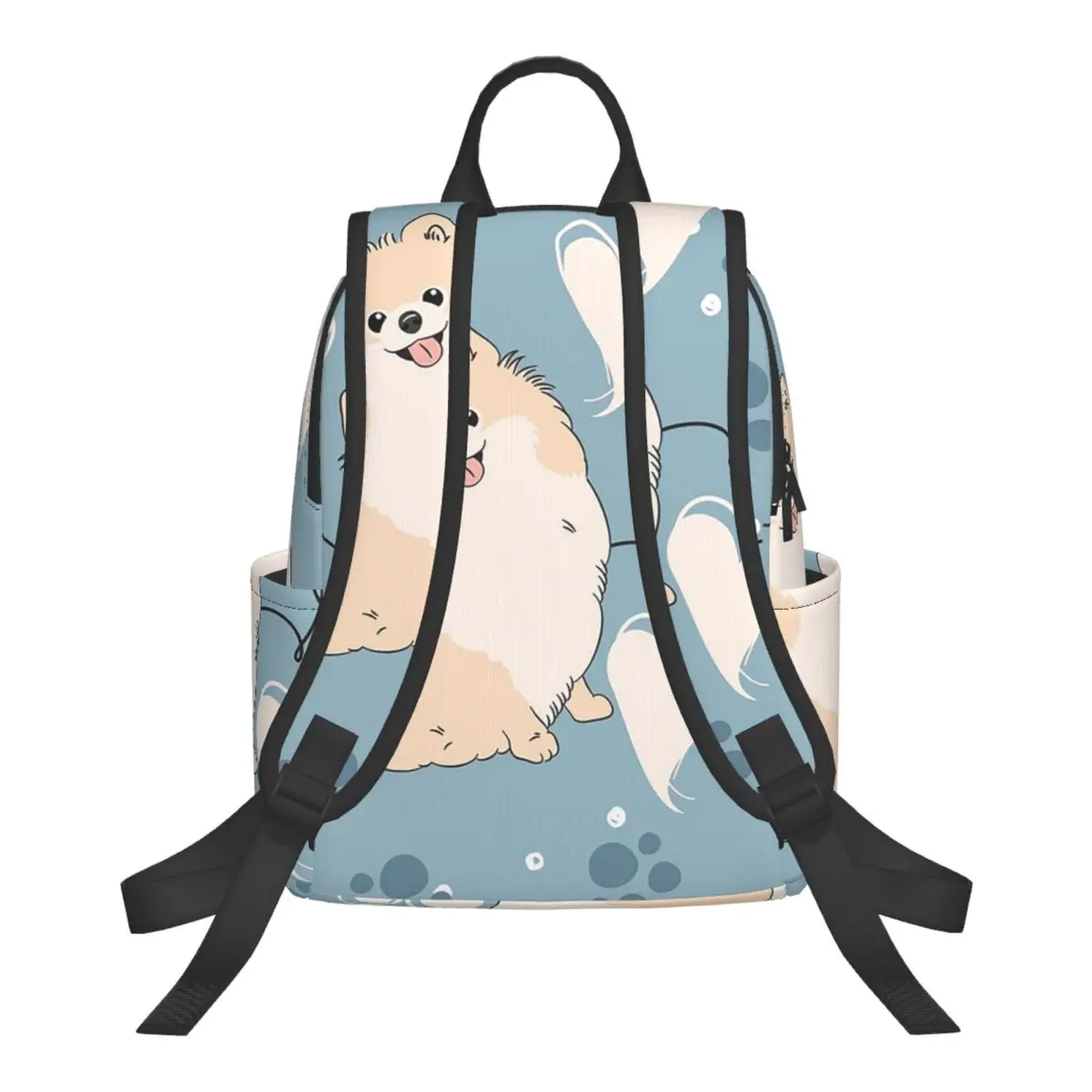LOVE Cream Pomeranian Student Backpack School Bag Hiking Travel Daypack for Men Women Bookbag Shoulder Bags