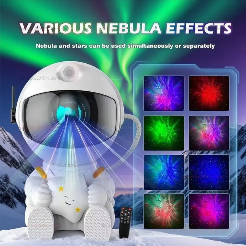 2025 Creative Astronaut Star Projection Light Galaxy Night Sky Atmosphere Lamp Birthday Gift Colorful Starry Sky Decor for Kids
