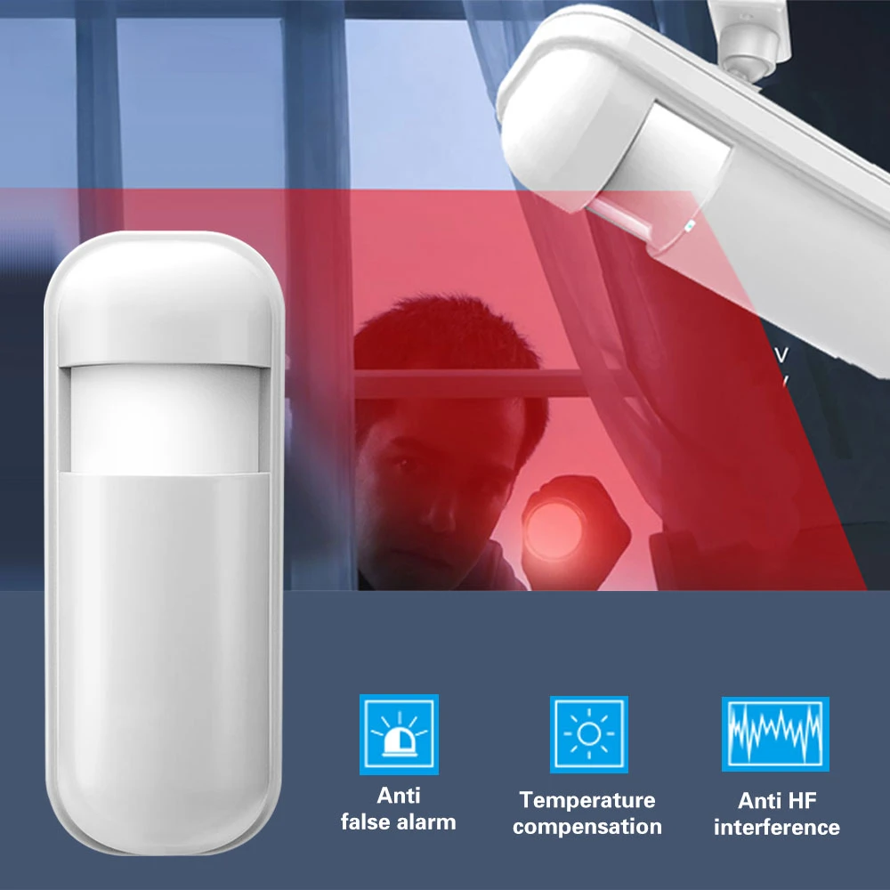 Sensor de movimiento inalámbrico para el hogar, Mini Detector infrarrojo PIR de 433MHz, Kits de alarma de seguridad antirrobo aplicables PG103PG107