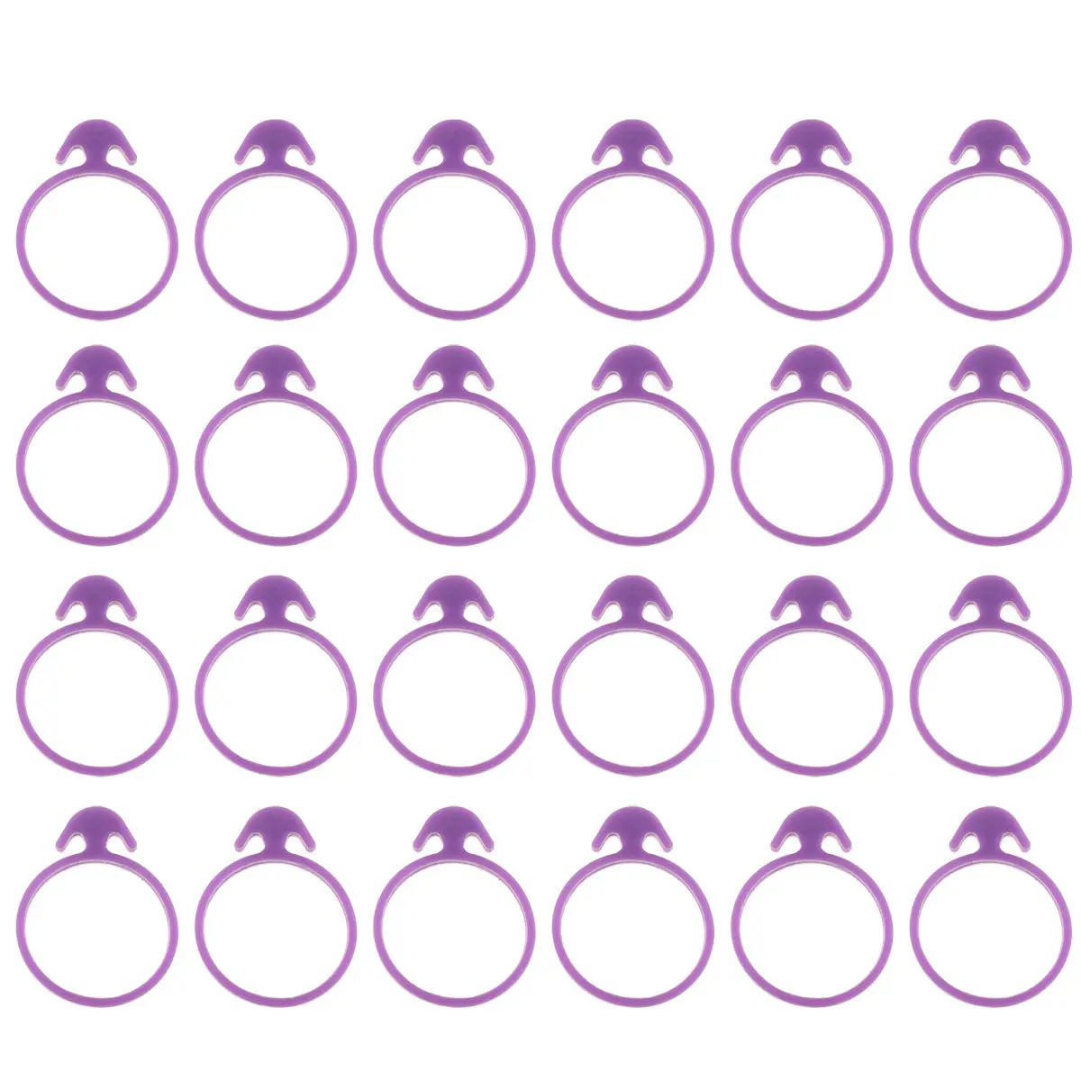 24Pcs Purple Rubber Cake Decorating Icing Bag Sealing Rings Leak Proof Piping Fondant Cream Holder Baking Accessories