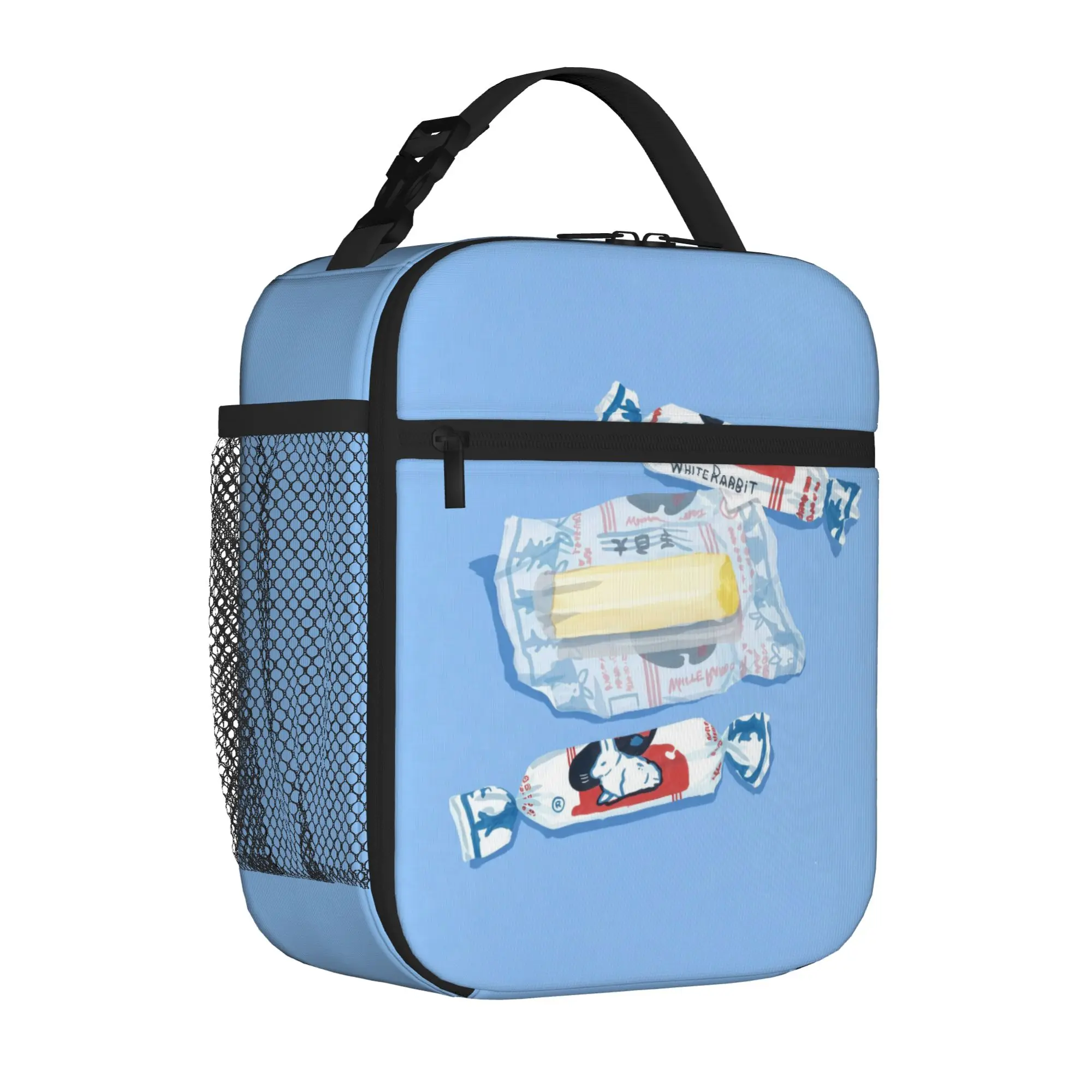 1 Piece For Students Food Container retro milk Portable Pocket White Rabbit Zipper Closure Aluminum Foil Food Pouch For Travel