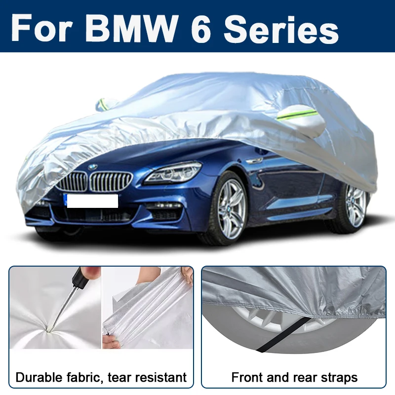 

Outdoor Full Car Cover For BMW 6 Series with Reflective Strips Waterproof Snowproof Dustproof UV Protection Auto Accessories