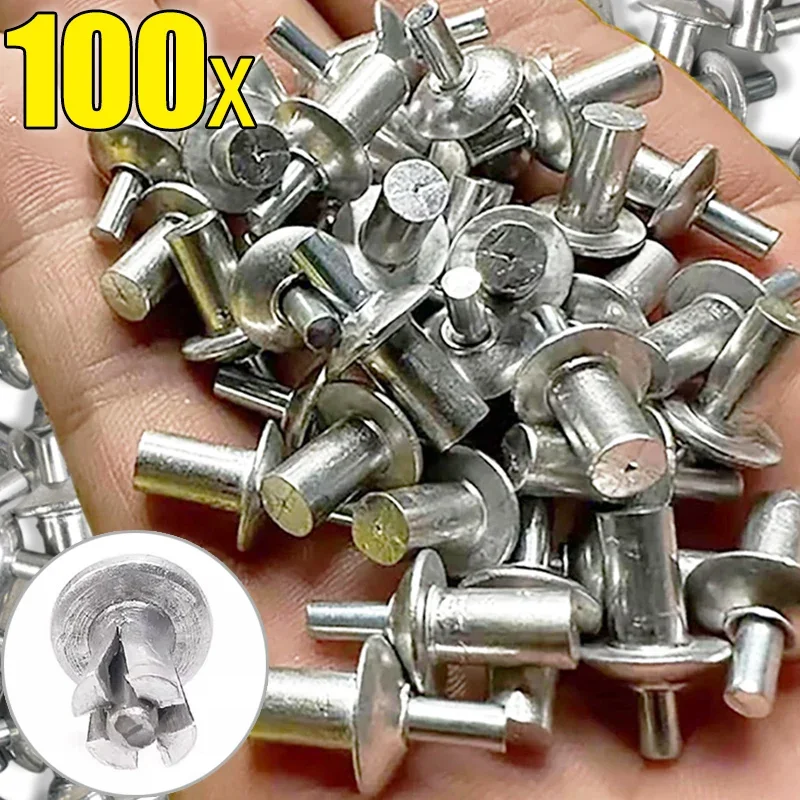 100/10PCS Aluminum Core Rivets Hammer Alloy Drive Drive Expansion Nails Head Percussion Tapping Expansion Screws Fasteners Rivet