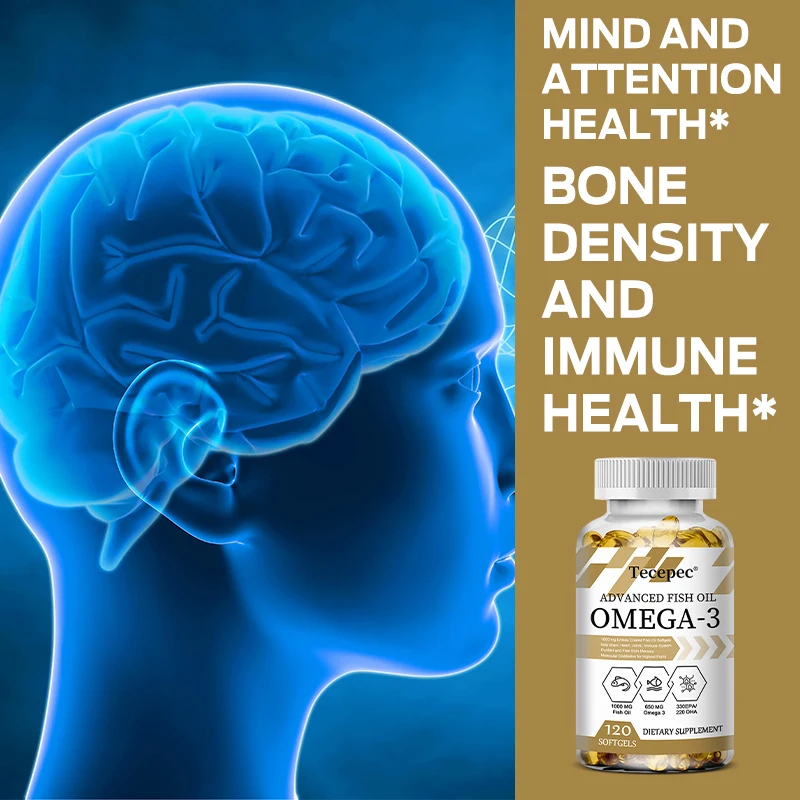 Advanced Fish Oil Omega 3 High Strength 1000 mg - Contains 330 mg EPA & 220 mg DHA - Fish Oil Omega 3 Supplement