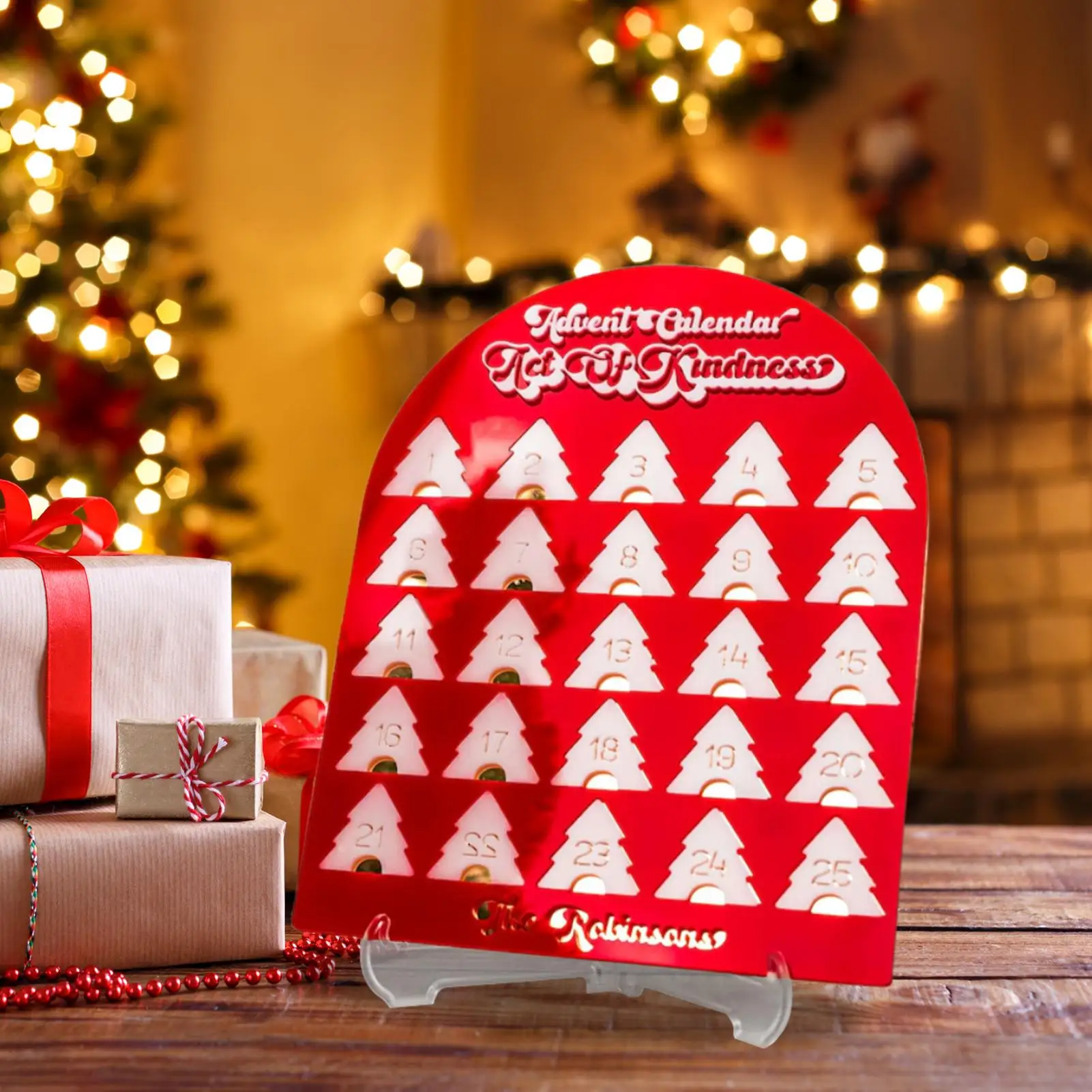 

Рождественский обратный отсчет, 25-дневное настольное украшение, обратный отсчет, акриловые рождественские украшения для стола для взрослых, дома, зимней гостиной